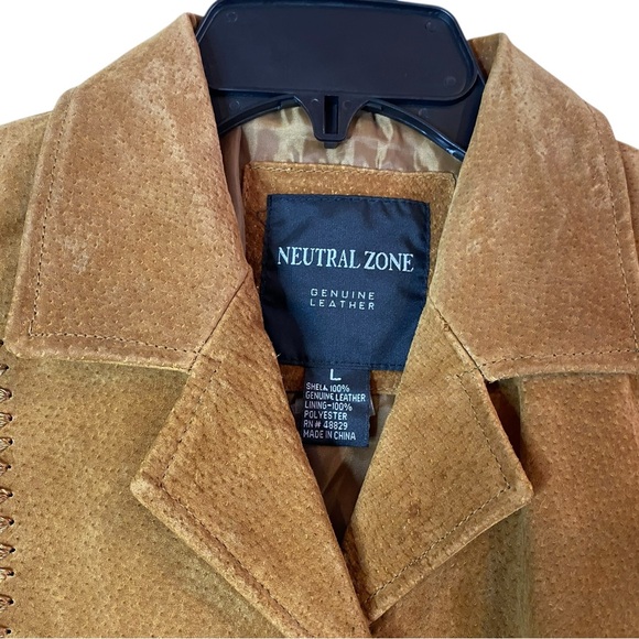 Neutral Zone Genuine Leather Jacket Women’s Large Brown Suede Western - Picture 3 of 6